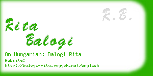 rita balogi business card